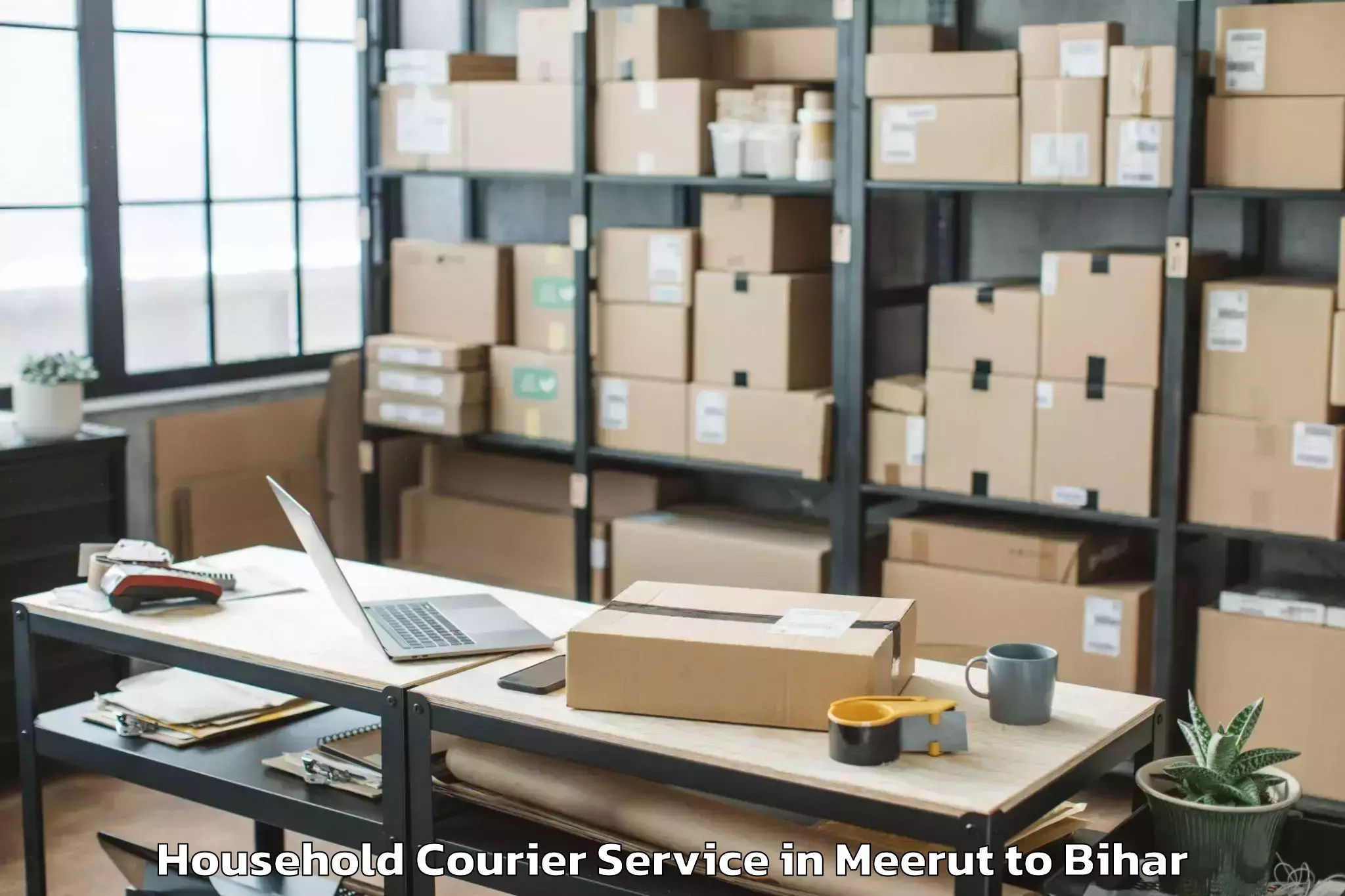 Hassle-Free Meerut to Lauria Nandangarh Household Courier